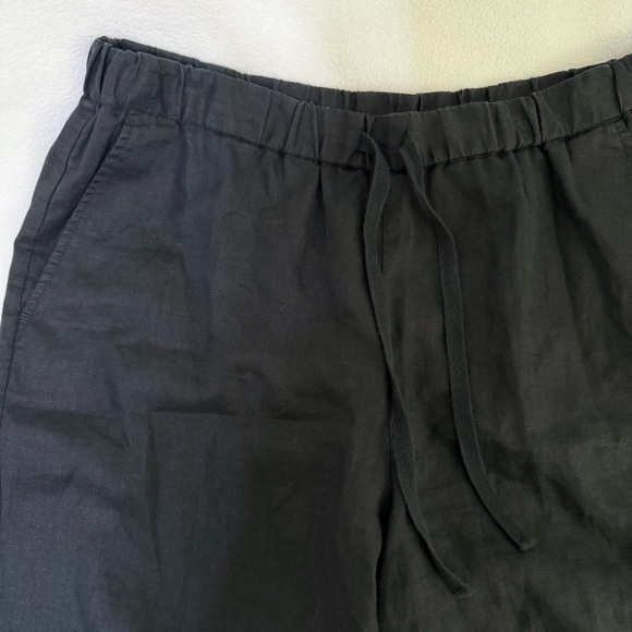 Eileen Fisher Organic Linen Drawstring Shorts Black Size Large - Picture 5 of 12